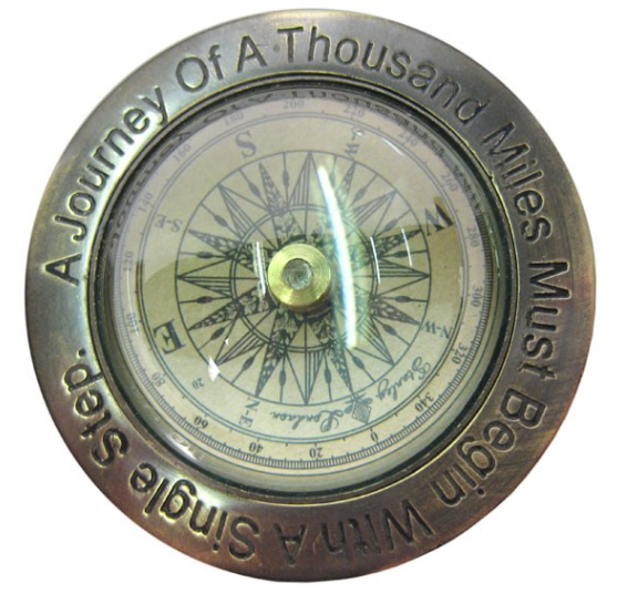 Brass Compass paper Weight - Click Image to Close